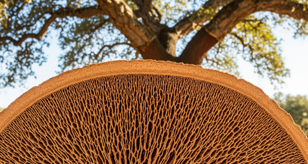 What is cork made of, cork oak tree bark
