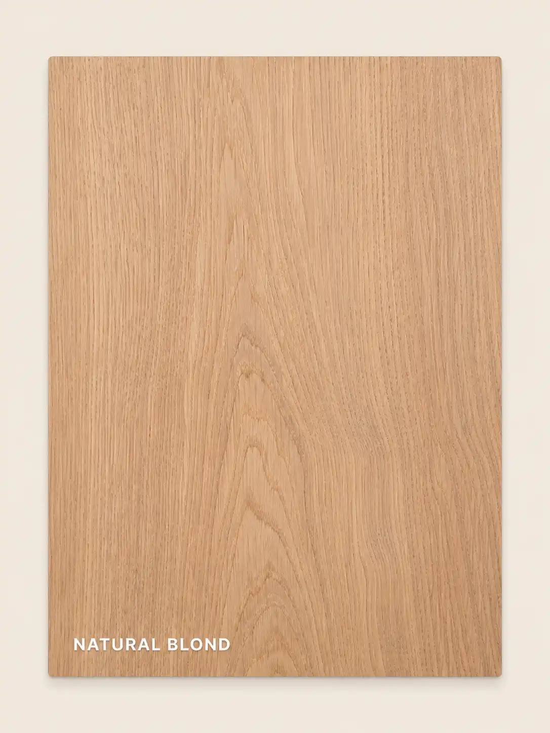 Red oak stain sample in natural blond finish