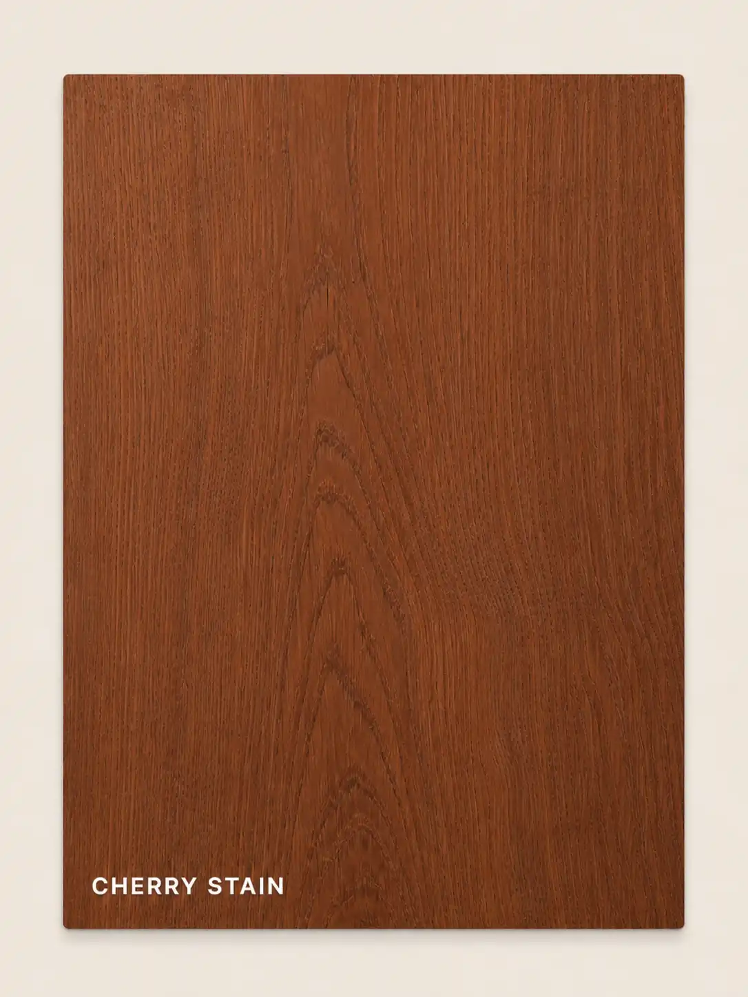 Red oak stain sample in cherry stain finish