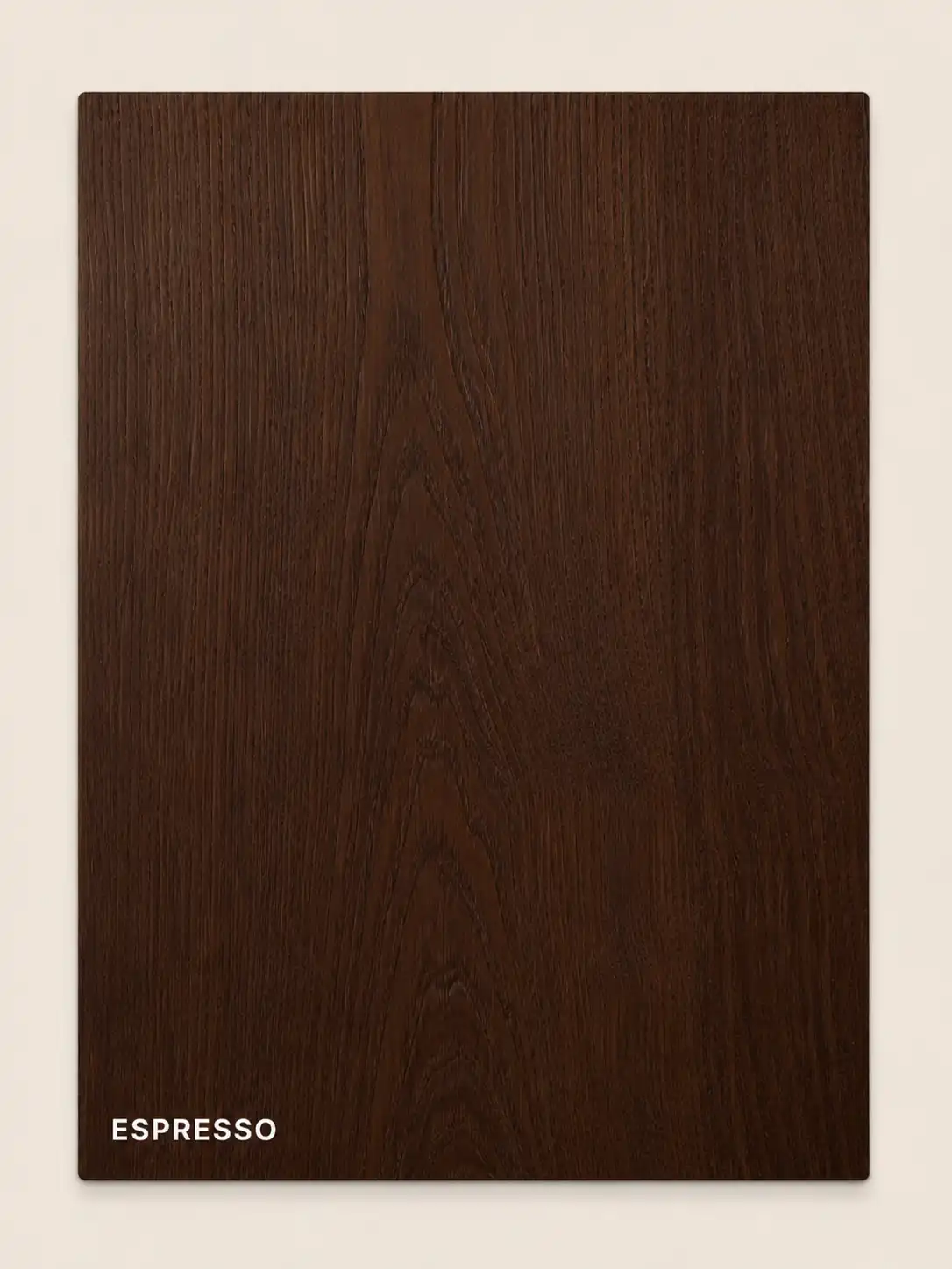 Red oak stain sample in espresso finish