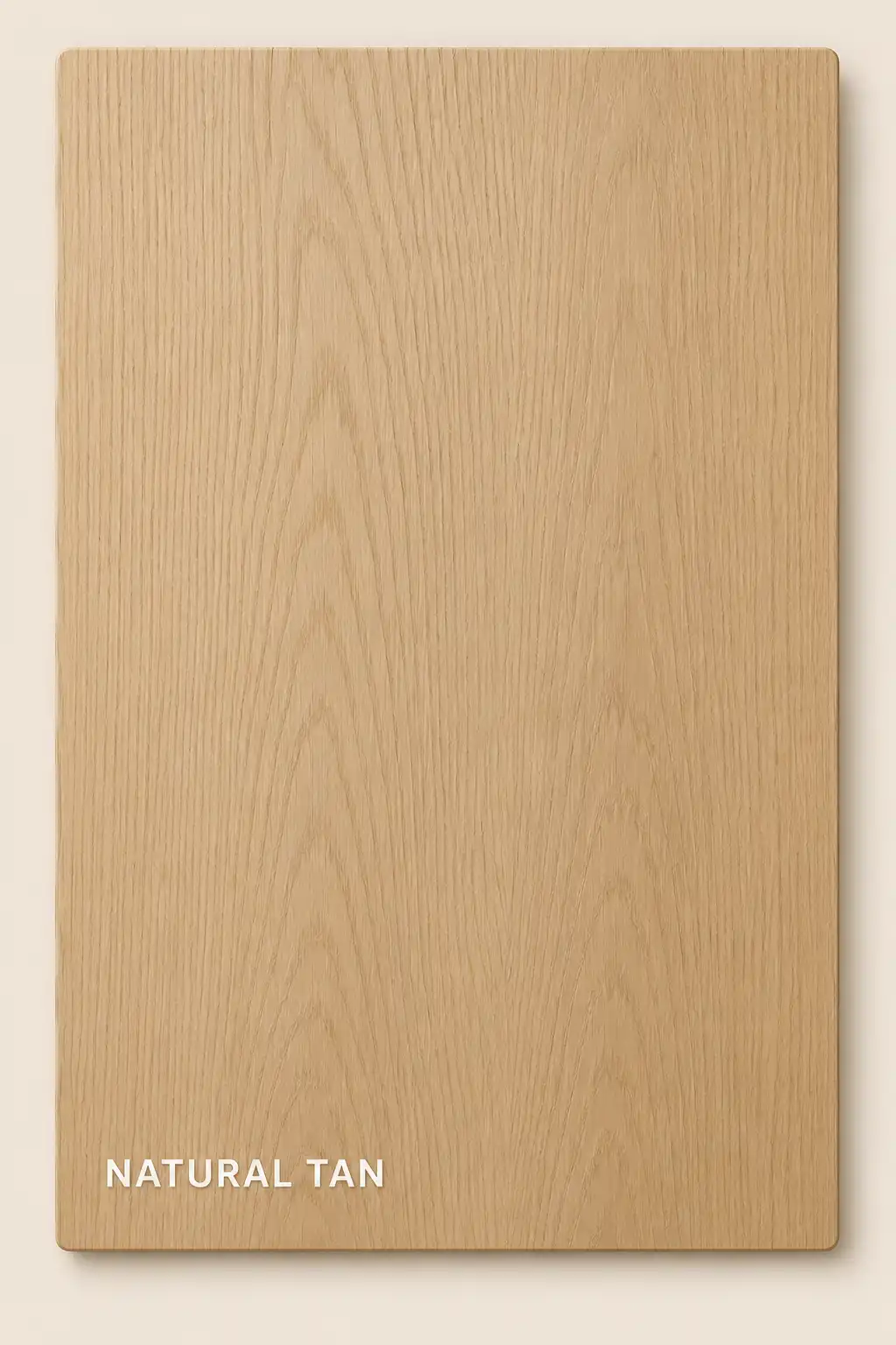 White oak stain sample in natural tan finish
