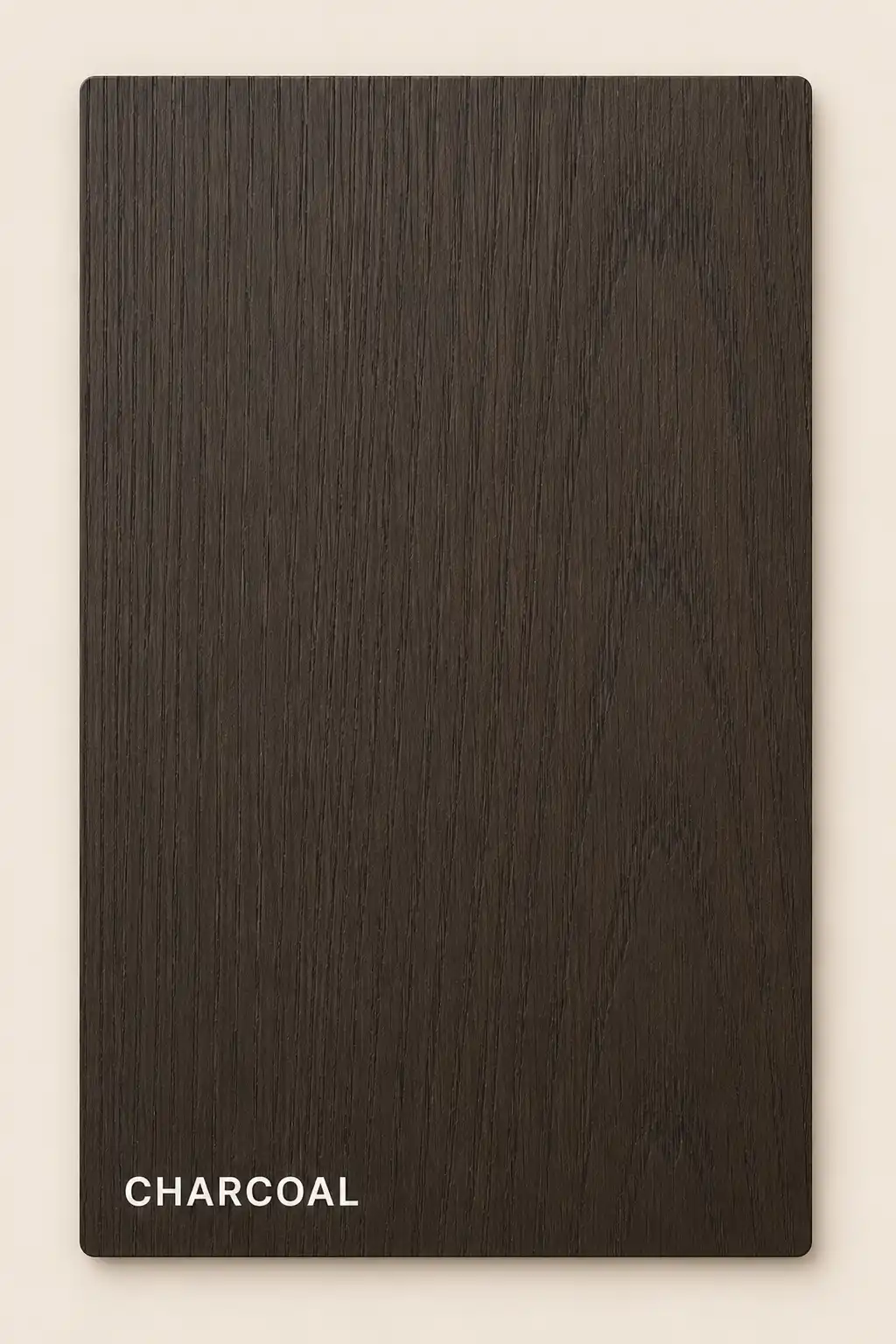White oak stain sample in charcoal finish