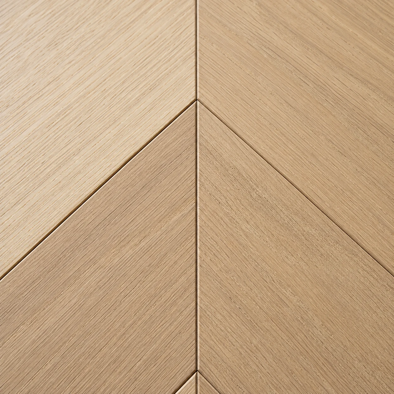 Close-up detail of point-to-point chevron hardwood flooring
