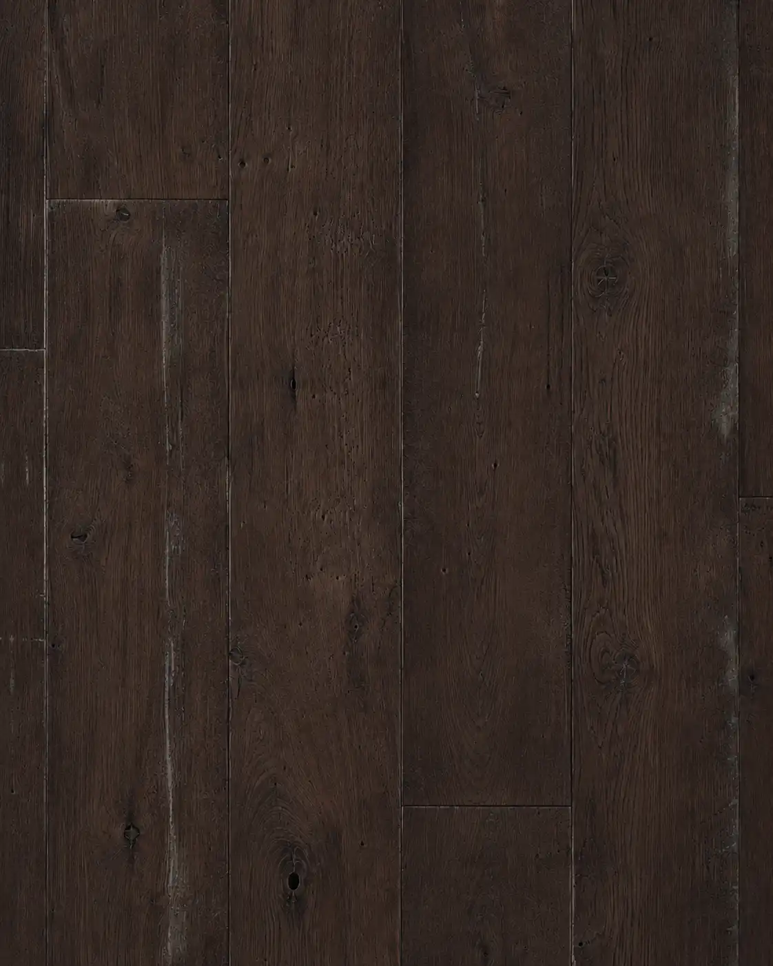 Espresso distressed hardwood flooring finish swatch